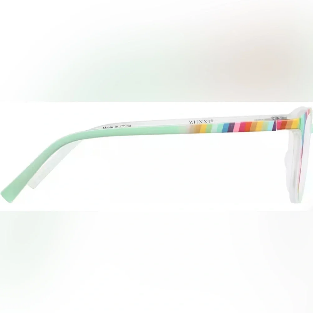Zenni Kids Prescription Glasses #2035724 Green Rainbow frames
